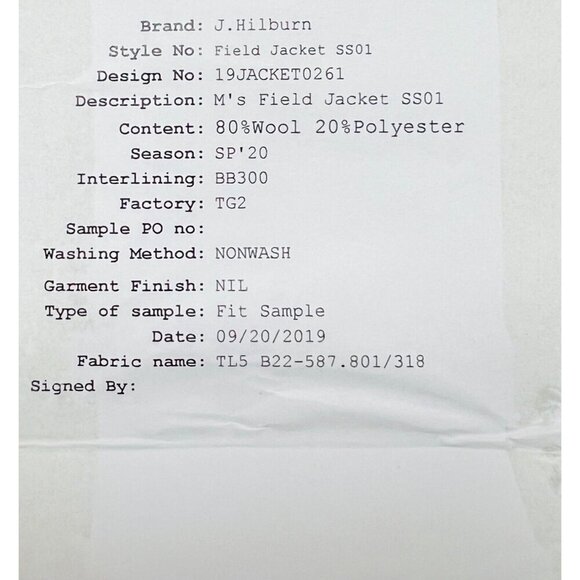 J. Hillburn Men's Field Jacket Size M (?) Gray Blue Camo Lining Full Zip Button - Picture 10 of 16